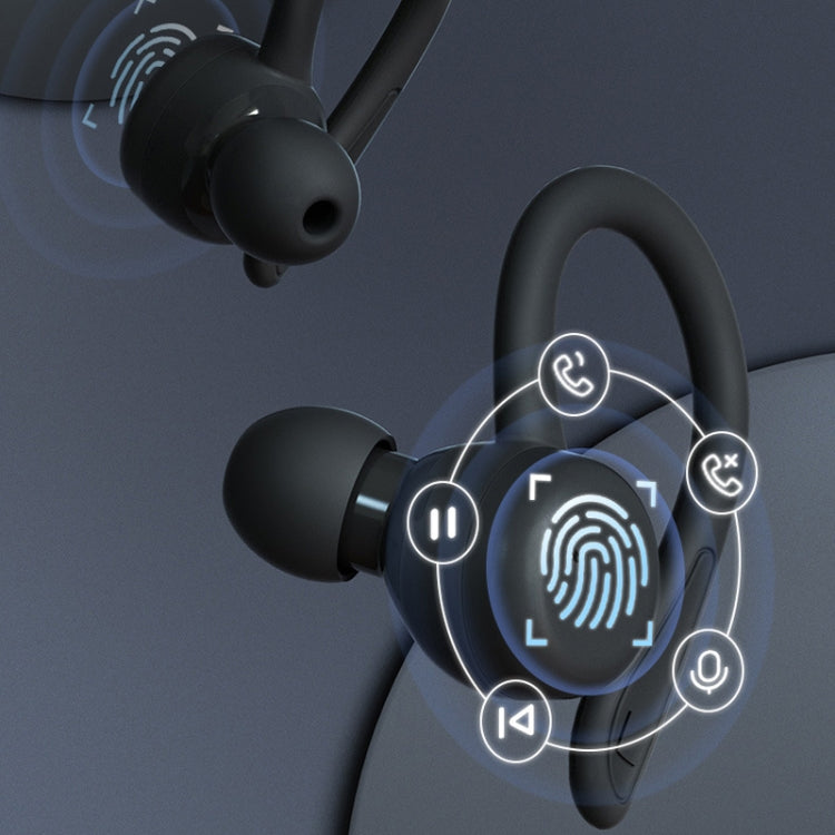 T&G T40 TWS IPX6 Water-resistant Hanging Ear Wireless Bluetooth Earphones with Charging Box(Blue)