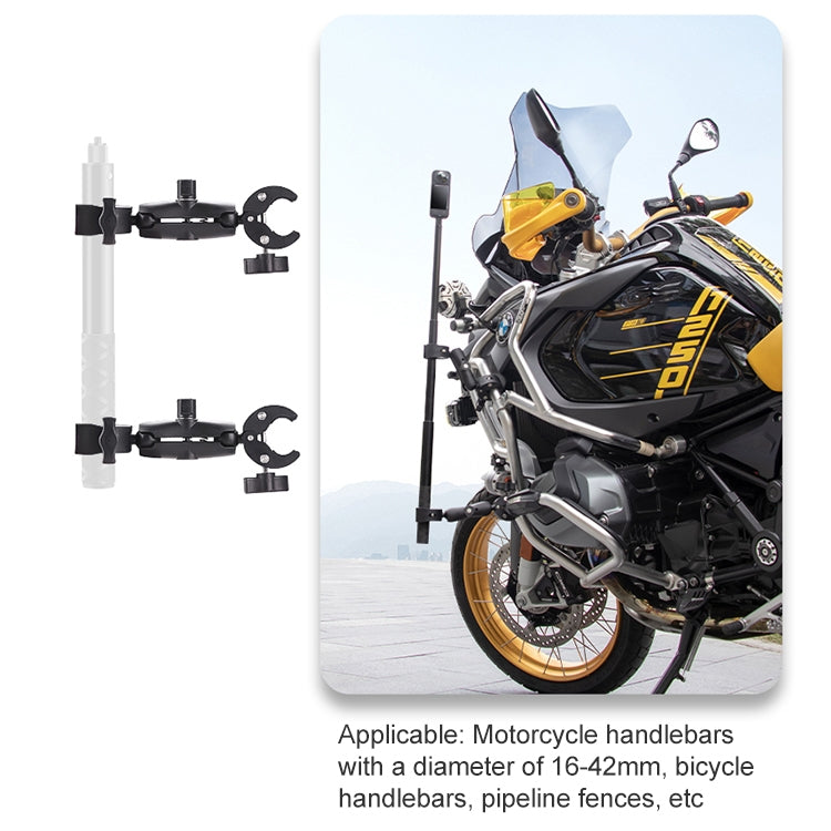 Motorcycle Dual-heads Crabs Clamps Handlebar Fixed Mount, Length:18cm