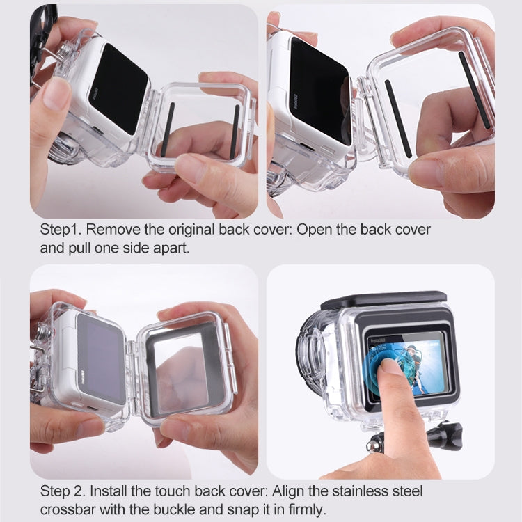 For Insta360 GO 3 / 3S Underwater Water-resistant Housing Case with Touch Back Cover