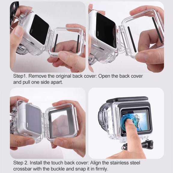 For Insta360 GO 3 / 3S Underwater Water-resistant Housing Case with Touch Back Cover