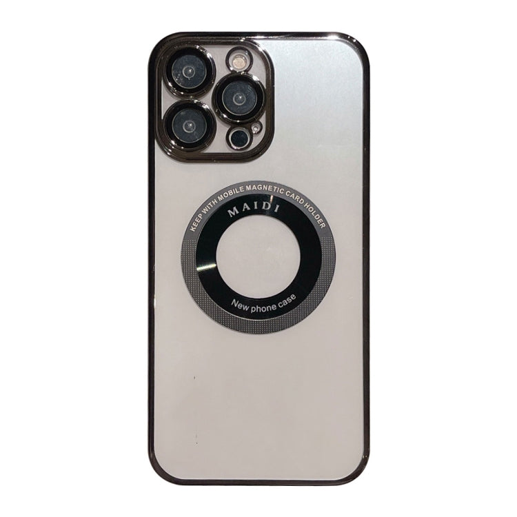 For iPhone 15 Pro Magsafe Electroplate PC Phone Case(Black)