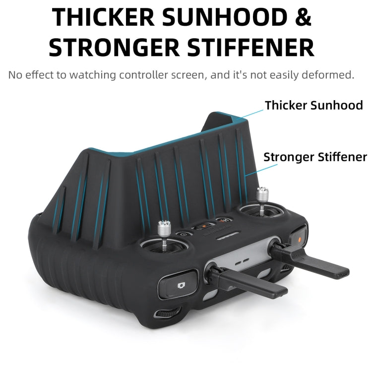 For DJI RC 2 Sunnylife Remote Control Shockproof Anti-scratch Silicone Case with Hood(Grey)