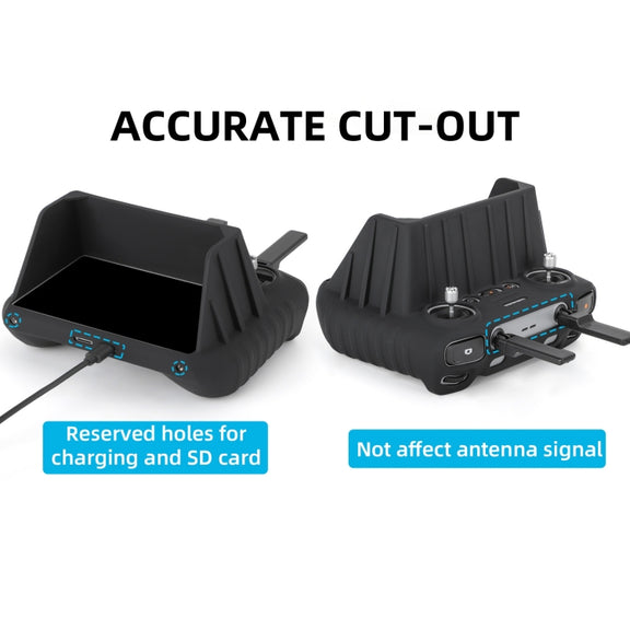 For DJI RC 2 Sunnylife Remote Control Shockproof Anti-scratch Silicone Case with Hood(Grey)