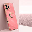 For iPhone 16 Pro Max XINLI Straight Edge 6D Electroplate TPU Phone Case with Ring Holder(Hawthorn Red) - iPhone 16 Pro Max Cases by XINLI | Online Shopping South Africa | PMC TechLife | Buy Now Pay Later Mobicred