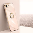 For iPhone 16e XINLI Straight Edge 6D Electroplate TPU Phone Case with Ring Holder(Pink) - free shipping - PMc TechLife - Order now!