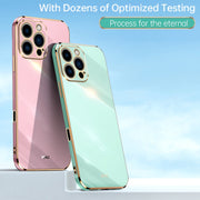 For iPhone 16 Pro XINLI Straight Edge 6D Electroplate TPU Phone Case(Hawthorn Red)