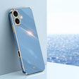 For iPhone 16 XINLI Straight Edge 6D Electroplate TPU Phone Case(Celestial Blue) - iPhone 16 Cases by XINLI | Online Shopping South Africa | PMC TechLife | Buy Now Pay Later Mobicred