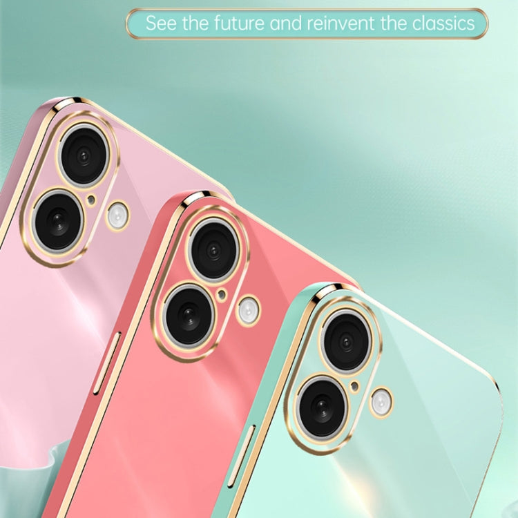 For iPhone 16 XINLI Straight Edge 6D Electroplate TPU Phone Case(White)