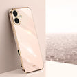 For iPhone 16 XINLI Straight Edge 6D Electroplate TPU Phone Case(Pink) - iPhone 16 Cases by XINLI | Online Shopping South Africa | PMC TechLife | Buy Now Pay Later Mobicred