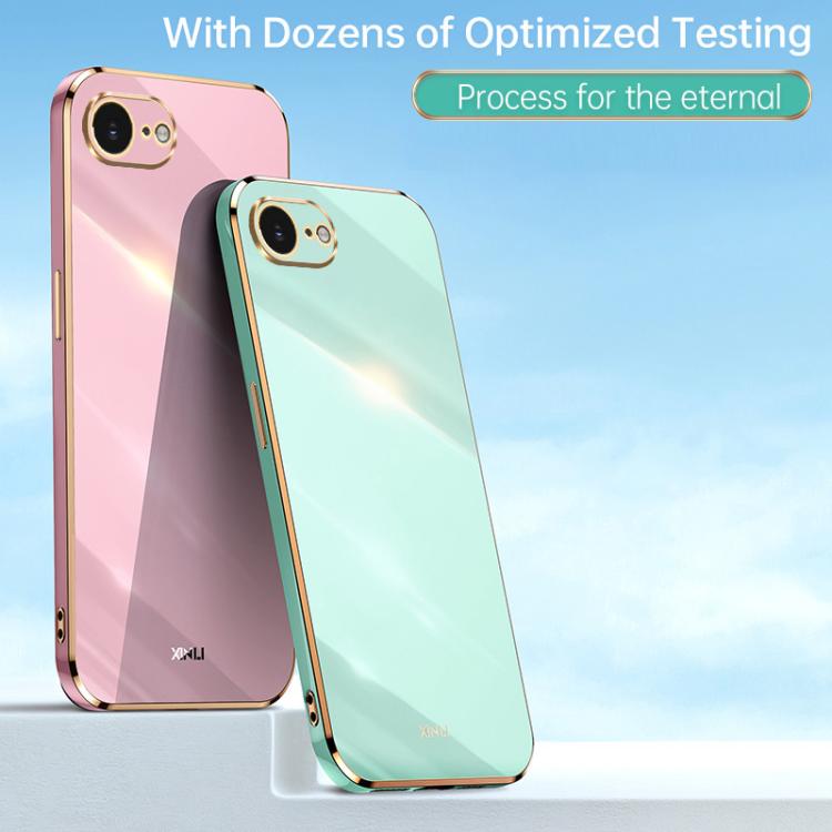 For iPhone 16e XINLI Straight Edge 6D Electroplate TPU Phone Case(Celestial Blue)