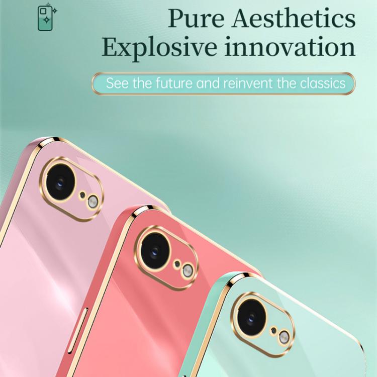 For iPhone 16e XINLI Straight Edge 6D Electroplate TPU Phone Case(Celestial Blue)