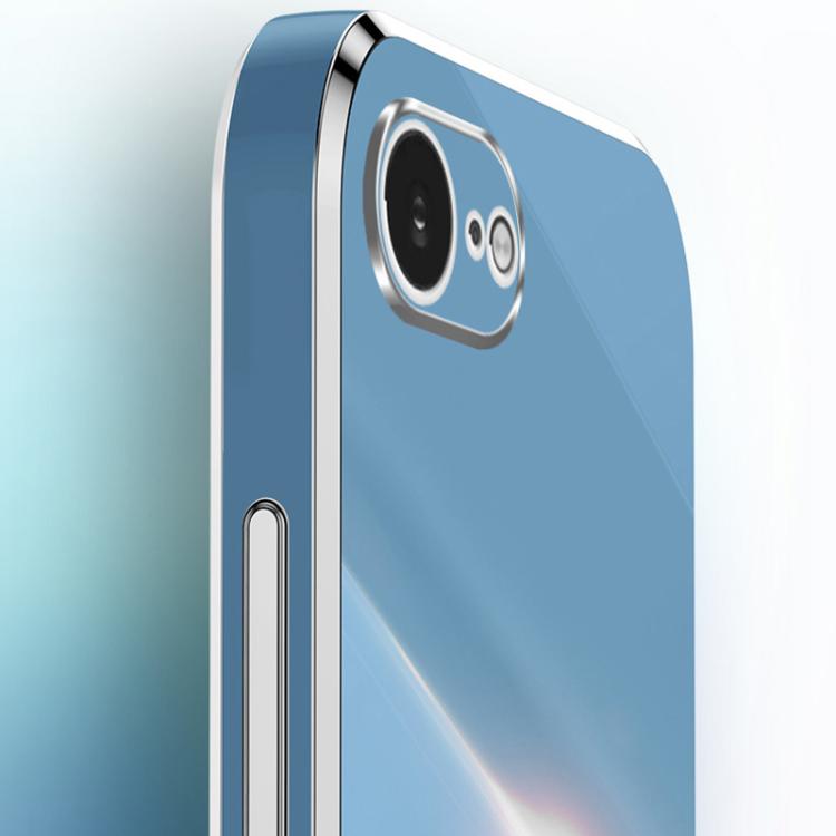 For iPhone 16e XINLI Straight Edge 6D Electroplate TPU Phone Case(Celestial Blue)