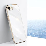 For iPhone 16e XINLI Straight Edge 6D Electroplate TPU Phone Case(White)