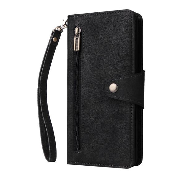 For Google Pixel 8 Rivet Buckle 9 Cards Three Fold Leather Phone Case(Black)