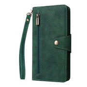 For Google Pixel 8 Rivet Buckle 9 Cards Three Fold Leather Phone Case(Green)
