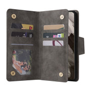 For Google Pixel 8 Rivet Buckle 9 Cards Three Fold Leather Phone Case(Grey)