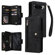 For Google Pixel 8 Pro Rivet Buckle 9 Cards Three Fold Leather Phone Case(Black)