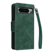 For Google Pixel 8 Pro Rivet Buckle 9 Cards Three Fold Leather Phone Case(Green)