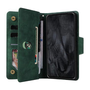 For Google Pixel 8 Pro Rivet Buckle 9 Cards Three Fold Leather Phone Case(Green)