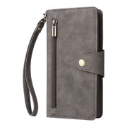 For Google Pixel 8 Pro Rivet Buckle 9 Cards Three Fold Leather Phone Case(Grey)