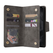For Google Pixel 8 Pro Rivet Buckle 9 Cards Three Fold Leather Phone Case(Grey)