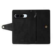 For Google Pixel 8a Rivet Buckle 9 Cards Three Fold Leather Phone Case(Black)