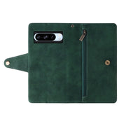 For Google Pixel 8a Rivet Buckle 9 Cards Three Fold Leather Phone Case(Green)
