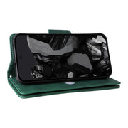 For Google Pixel 9 Pro Rivet Buckle 9 Cards Three Fold Leather Phone Case(Green)
