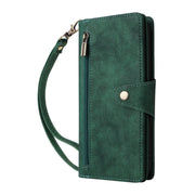 For Google Pixel 9 Rivet Buckle 9 Cards Three Fold Leather Phone Case(Green)