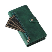 For Google Pixel 9 Rivet Buckle 9 Cards Three Fold Leather Phone Case(Green)