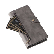 For Google Pixel 9 Rivet Buckle 9 Cards Three Fold Leather Phone Case(Grey)