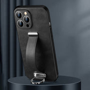 For iPhone 16 Pro SULADA Tide Cool Series PC + Leather Texture Skin Feel Phone Case(Black)