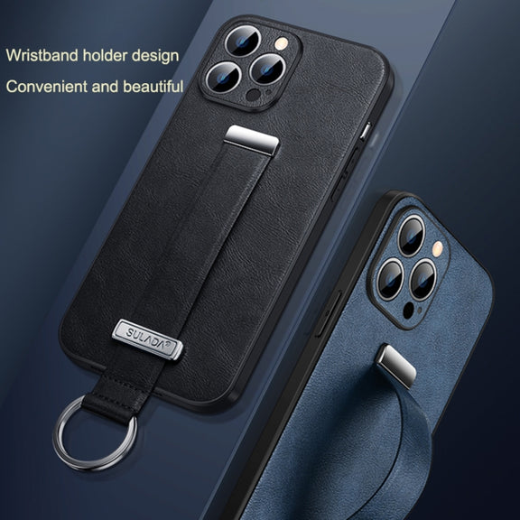 For iPhone 16 SULADA Tide Cool Series PC + Leather Texture Skin Feel Phone Case(Brown)