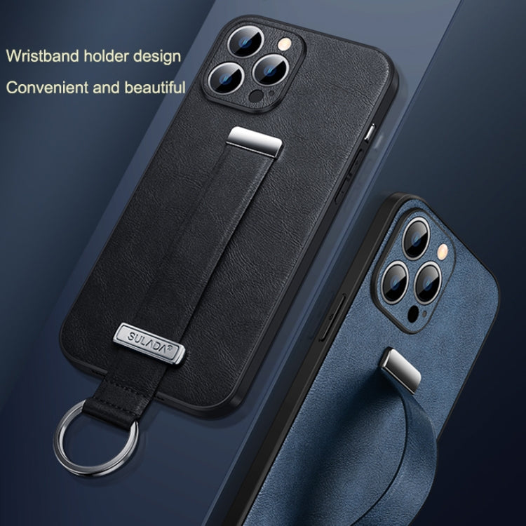 For iPhone 16 SULADA Tide Cool Series PC + Leather Texture Skin Feel Phone Case(Brown)
