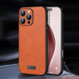For iPhone 16 Pro Max SULADA Shockproof TPU Hybrid Handmade Leather Phone Case(Orange) - iPhone 16 Pro Max Cases by SULADA | Online Shopping South Africa | PMC TechLife | Buy Now Pay Later Mobicred