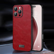 For iPhone 16 Pro SULADA Shockproof TPU Hybrid Handmade Leather Phone Case(Red) - iPhone 16 Pro Cases by SULADA | Online Shopping South Africa | PMC TechLife | Buy Now Pay Later Mobicred
