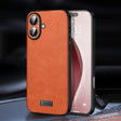For iPhone 16 Plus SULADA Shockproof TPU Hybrid Handmade Leather Phone Case(Orange) - iPhone 16 Plus Cases by SULADA | Online Shopping South Africa | PMC TechLife | Buy Now Pay Later Mobicred