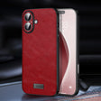 For iPhone 16 Plus SULADA Shockproof TPU Hybrid Handmade Leather Phone Case(Red) - iPhone 16 Plus Cases by SULADA | Online Shopping South Africa | PMC TechLife | Buy Now Pay Later Mobicred