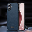 For iPhone 16 SULADA Shockproof TPU Hybrid Handmade Leather Phone Case(Blue) - iPhone 16 Cases by SULADA | Online Shopping South Africa | PMC TechLife | Buy Now Pay Later Mobicred