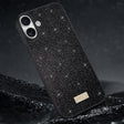 For iPhone 16 Plus SULADA Glittery PC Hybrid TPU Handmade Leather Phone Case(Black) - iPhone 16 Plus Cases by SULADA | Online Shopping South Africa | PMC TechLife | Buy Now Pay Later Mobicred