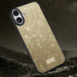 For iPhone 16 SULADA Glittery PC Hybrid TPU Handmade Leather Phone Case(Gold) - iPhone 16 Cases by SULADA | Online Shopping South Africa | PMC TechLife | Buy Now Pay Later Mobicred