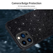 For iPhone 16 Pro Max SULADA Glittery PC Hybrid TPU Handmade Leather Phone Case(Purple)