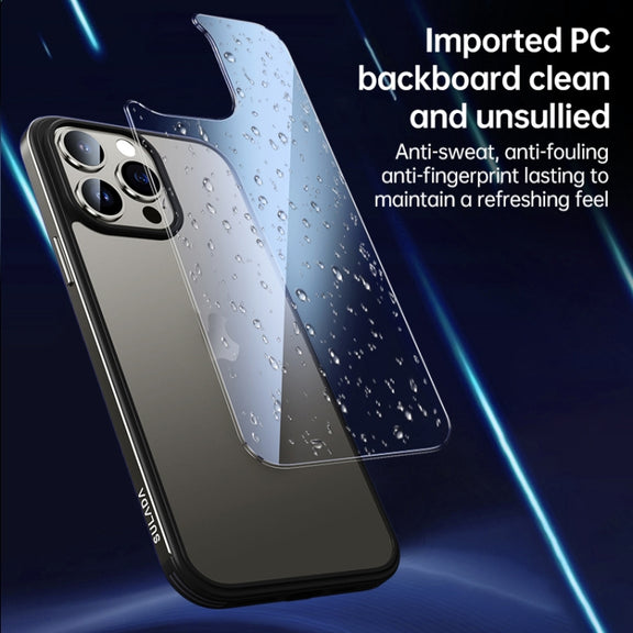 For iPhone 15 Plus SULADA Metal Frame + Nano Glass + TPU Phone Case(Gold)
