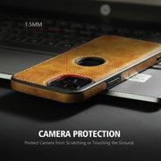 For iPhone 15 Pro Leather Texture Stitching Phone Case(Brown)