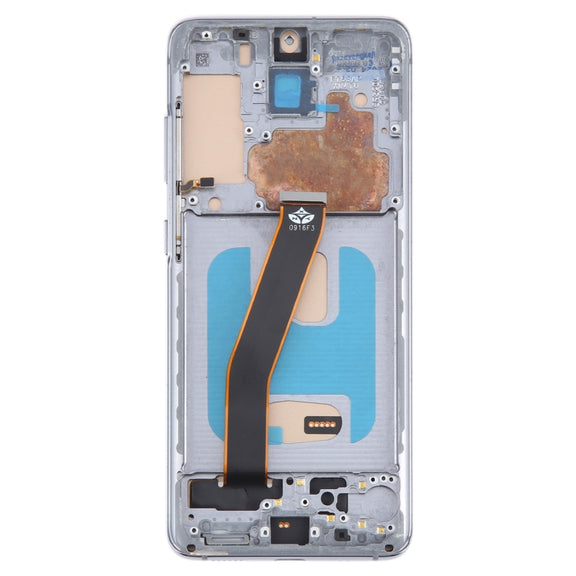 For Samsung Galaxy S20 SM-G980 TFT LCD Screen Digitizer Full Assembly with Frame, Not Supporting Fingerprint Identification(Silver)