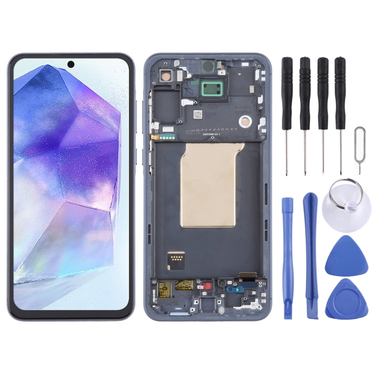 For Samsung Galaxy A55 SM-A556B TFT LCD Screen Digitizer Full Assembly with Frame, Not Supporting Fingerprint Identification
