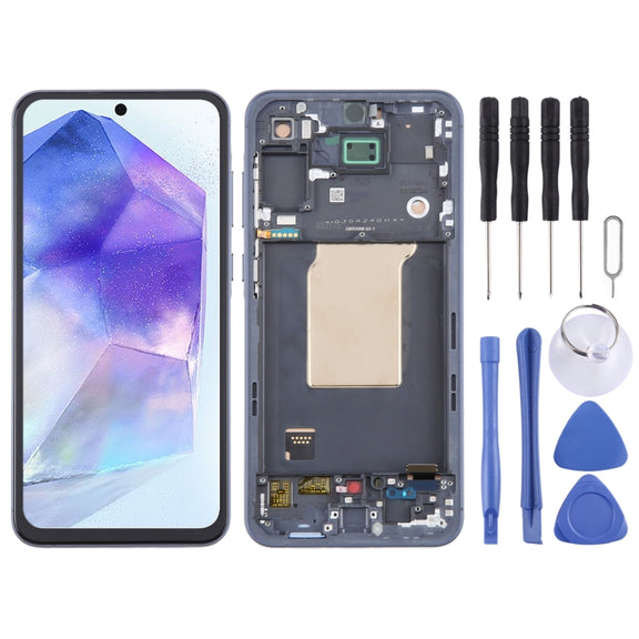 For Samsung Galaxy A55 SM-A556B TFT LCD Screen Digitizer Full Assembly with Frame, Not Supporting Fingerprint Identification