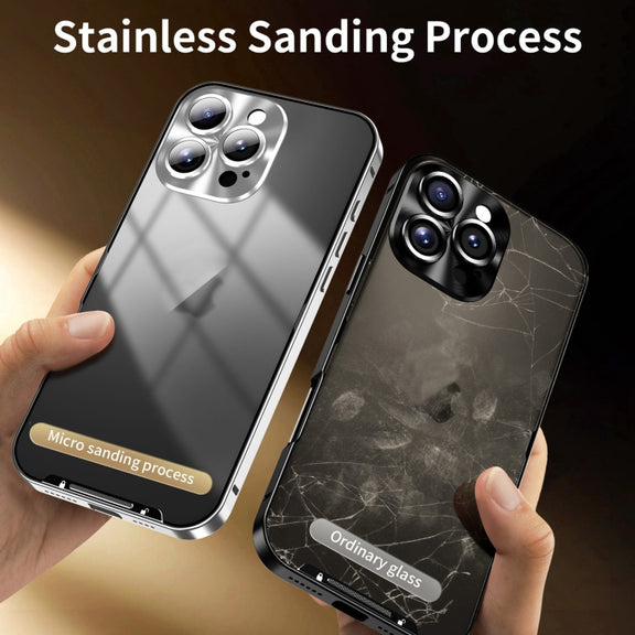 For iPhone 16 Pro Frosted Metal Phone Case(Silver)