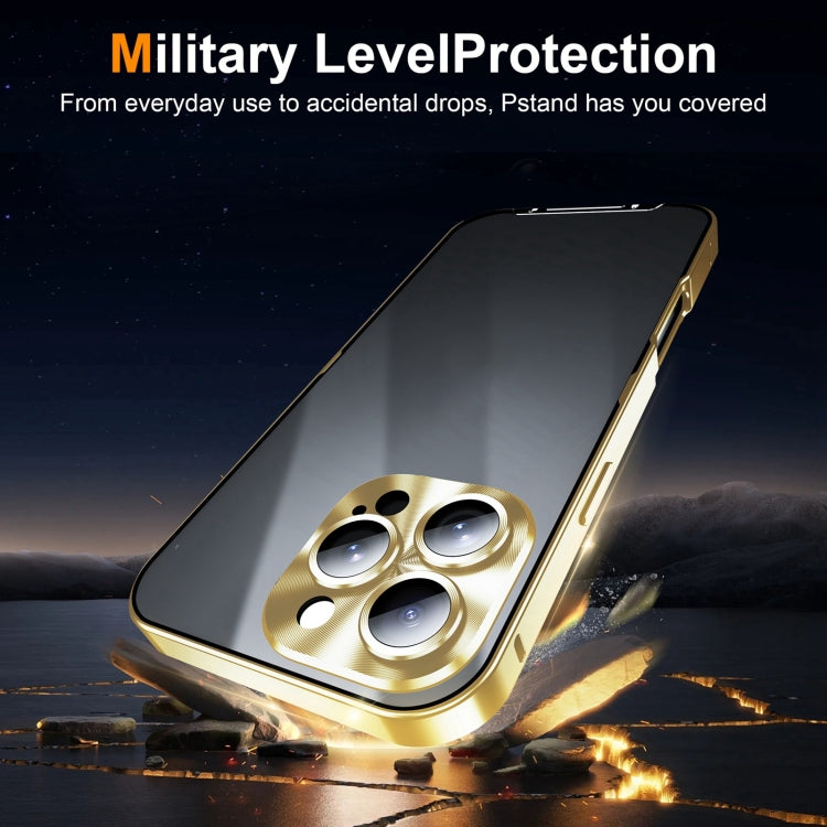 For iPhone 16 Pro Frosted Metal Phone Case(Gold)