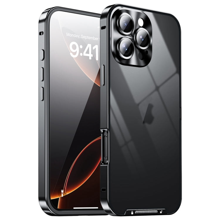 For iPhone 16 Pro Max Frosted Metal Phone Case(Black)